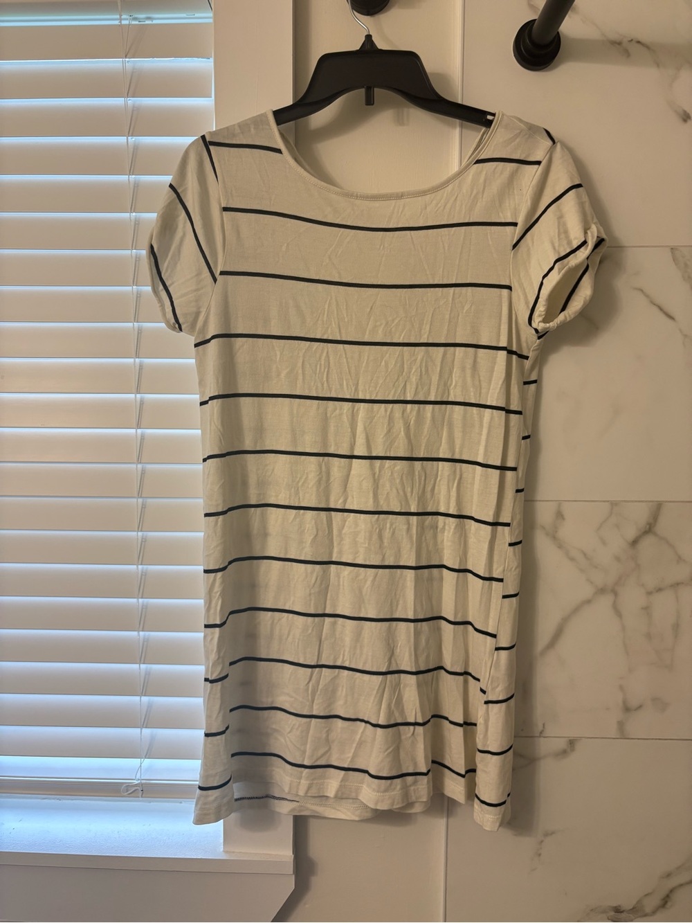 Billabong White Dress with Black Stripes